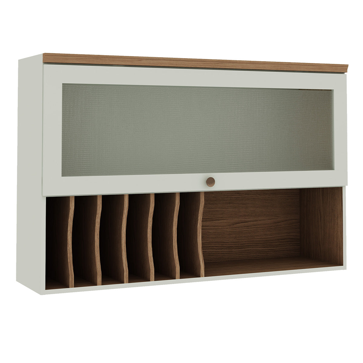 Mueble Aéreo de Cocina Puerta de Vidrio y Repisa con Separadores 1200 Studio - Verde Menta 1510.0001
