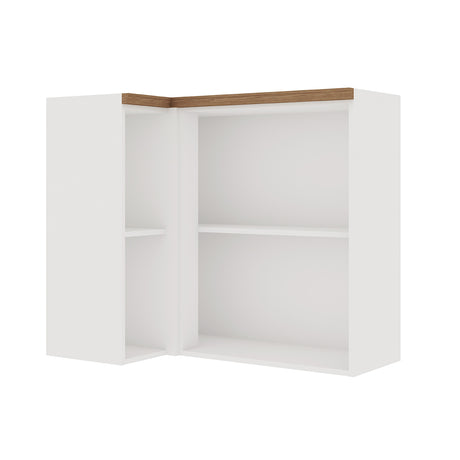 Mueble Aéreo de Cocina Esquinero 1 Puerta de Vidrio Empavonado 930 Studio - Blanco 1512.0002
