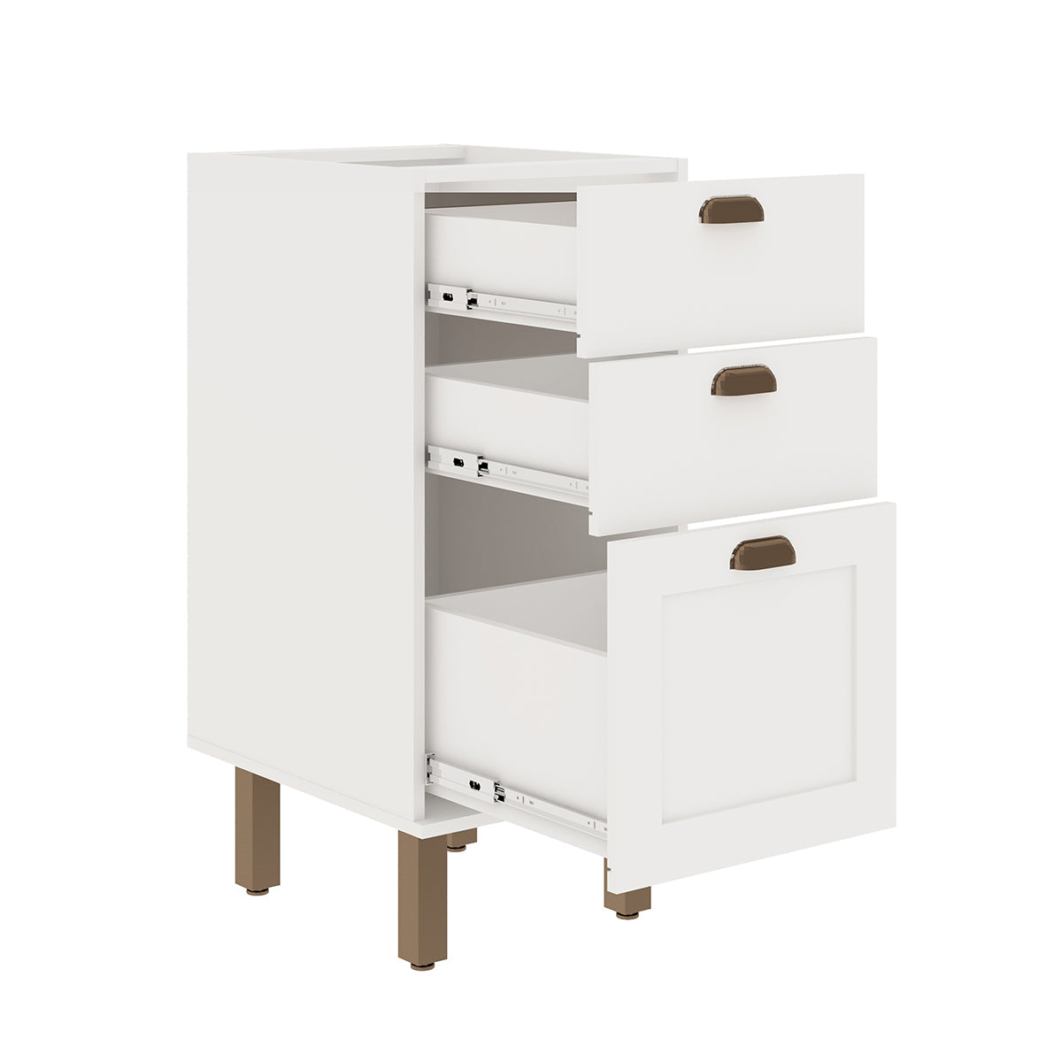 Mueble Base de Cocina 3 Cajones 400 Studio - Blanco 1527.0002