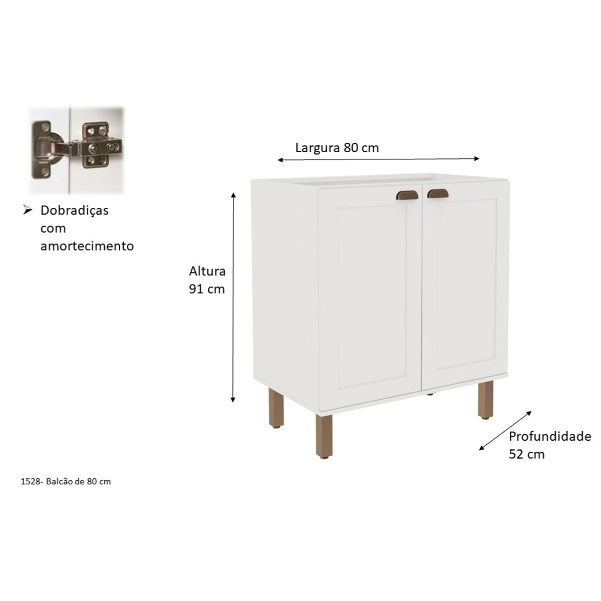 Mueble Base de Cocina 2 Puertas 800 Studio - Blanco 1529.0002