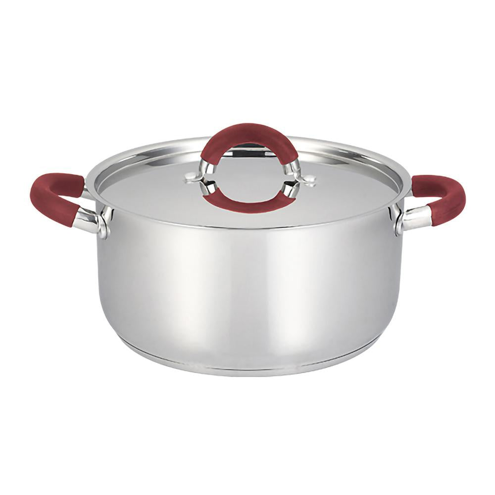 Cacerola acero inoxidable 6 Litros 24 X 12 cms - tapa acero - linea nizza