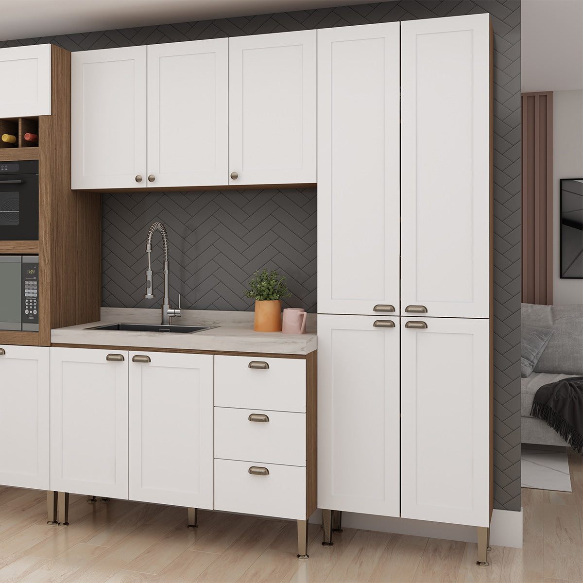 Despensa Alta de Cocina 4 puertas Conecta 700 - Blanco 1305P.0001