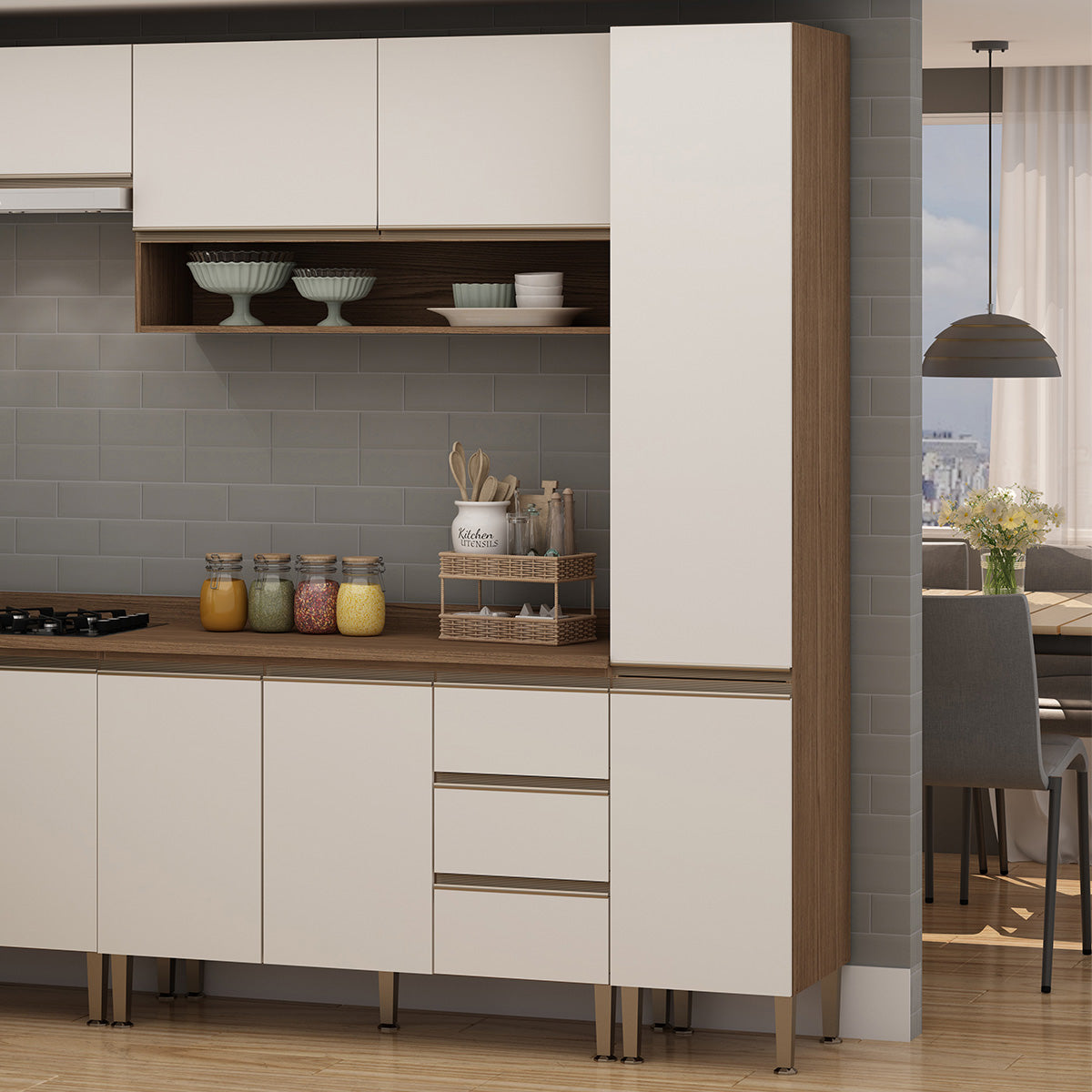 Despensa Alta de Cocina 2 Puertas Conecta 400 - Off White 1308M.0001