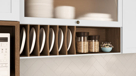 Mueble Aéreo de Cocina Puerta de Vidrio y Repisa con Separadores 1200 Studio - Blanco 1510.0002