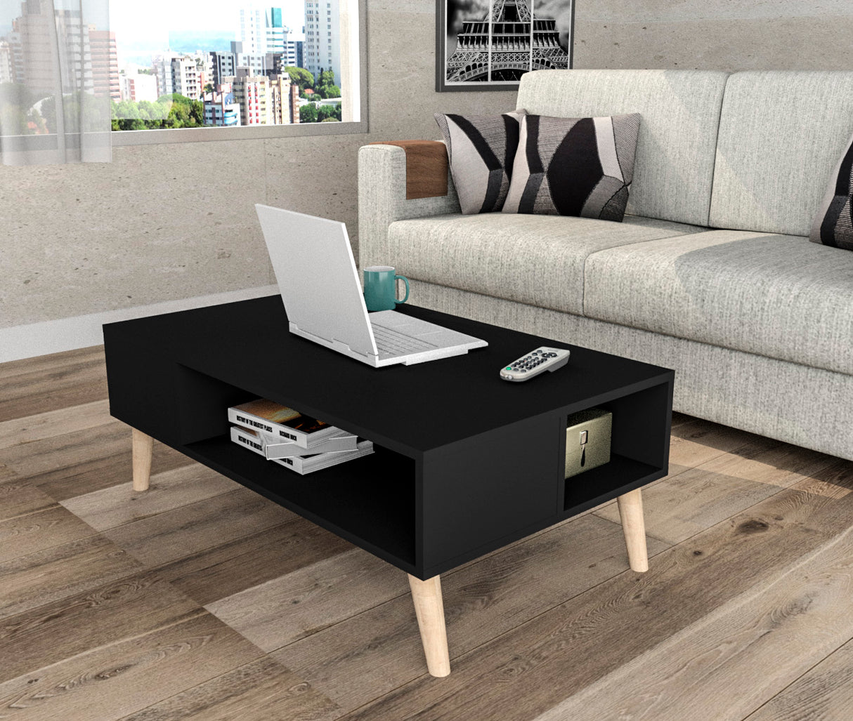 Mesa de Centro Vintage Negro