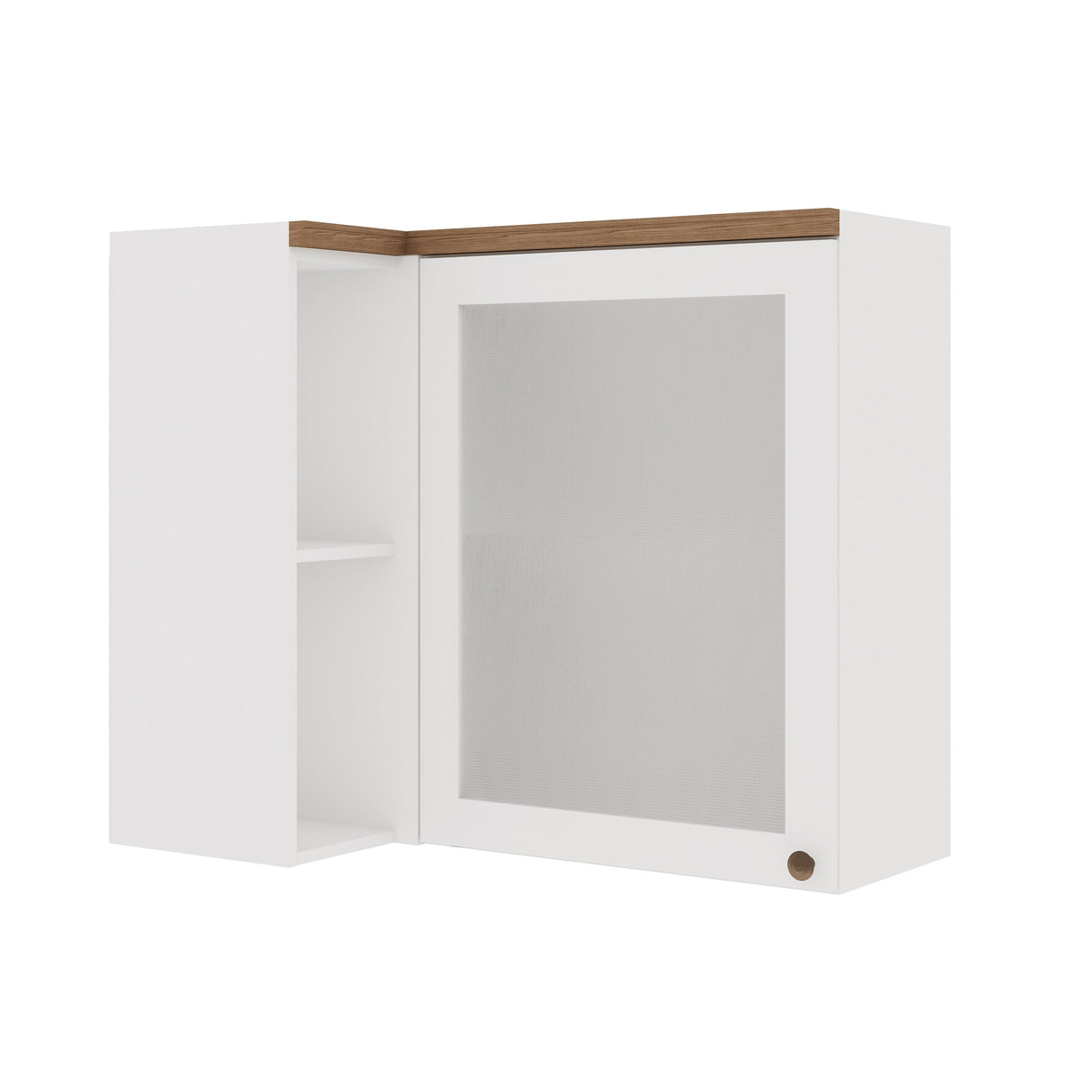 Mueble Aéreo de Cocina Esquinero 1 Puerta de Vidrio Empavonado 930 Studio - Blanco 1512.0002