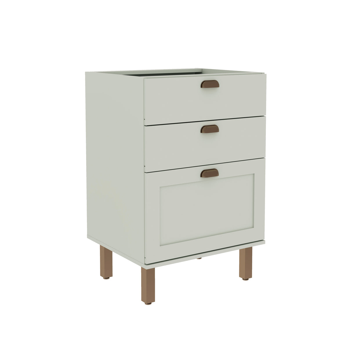 Mueble Base de Cocina 3 Cajones 600 Studio - Verde Menta 1504.0001