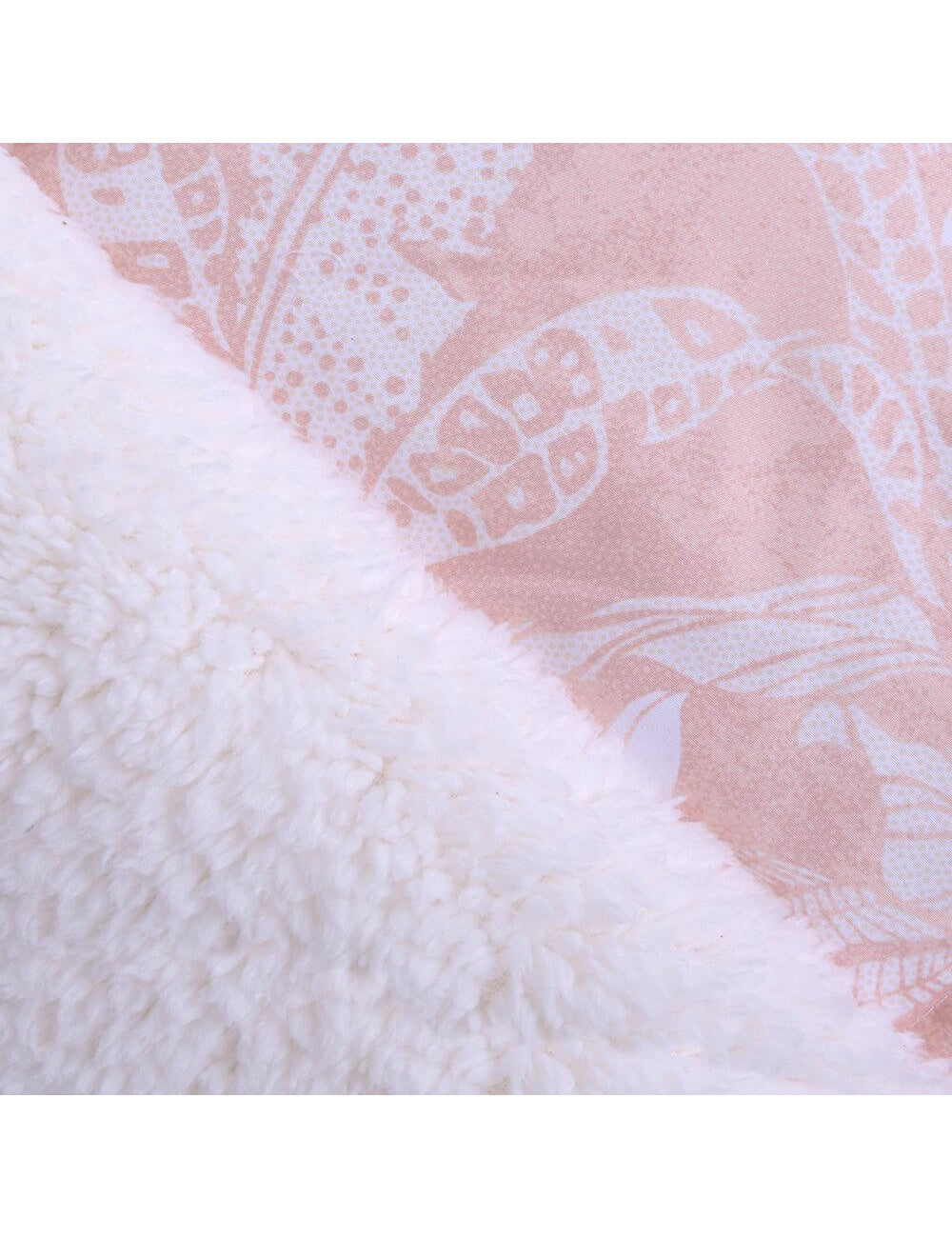 Plumón Estampado Sherpa Jardín King Rosado