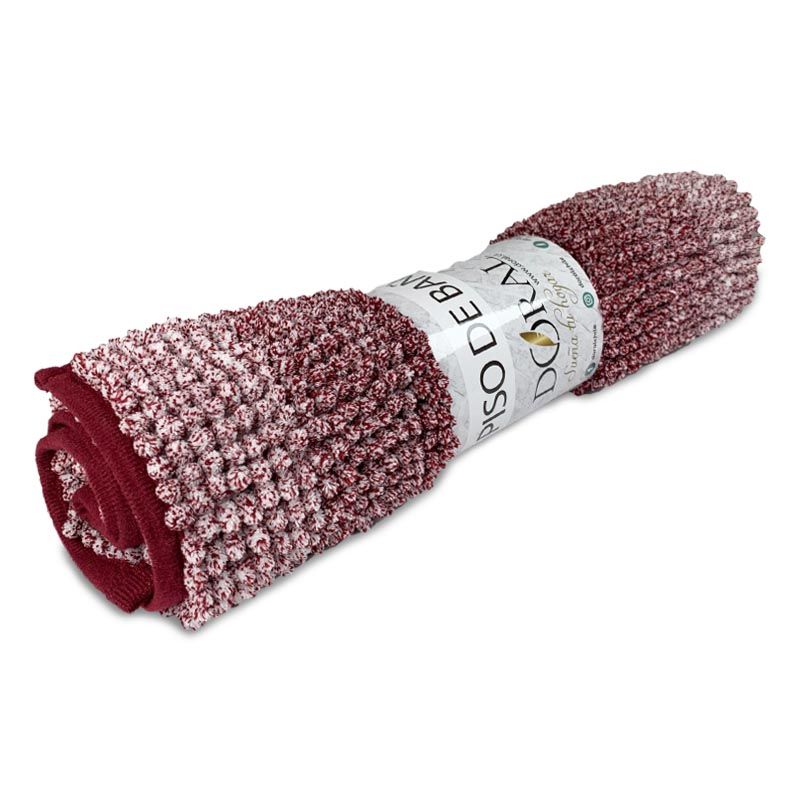 Piso de baño Chenille 40x60 Burdeo Jaspeado