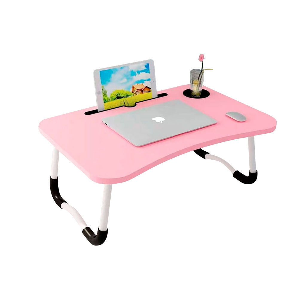 Mesa Plegable Portatil Notebook Cama Desayuno Rosado