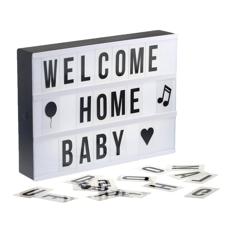 Caja de luz con tres filas para escribir mensajes