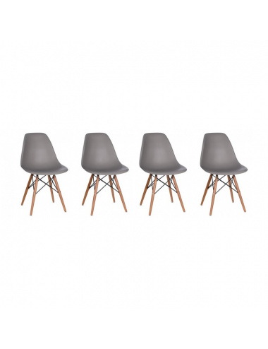 PACK 4 SILLAS EAMES COLOR GRIS