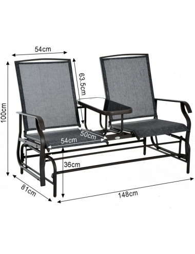 SET DE TERRAZA DOBLE SILLA...
