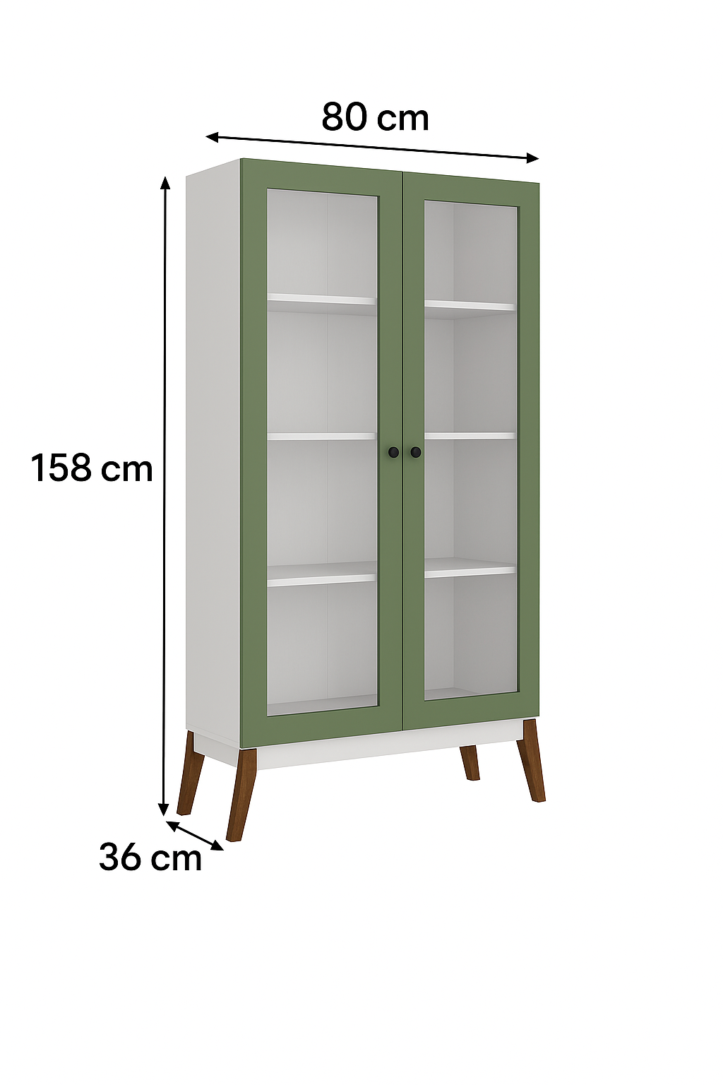 Vitrina Oslo Blanco Verde Olivo 2 puertas