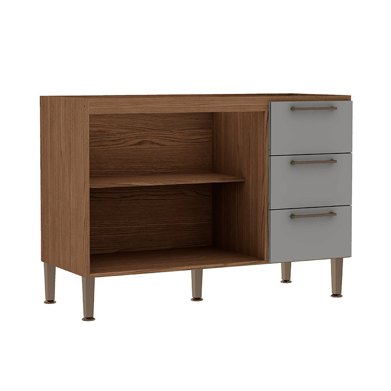 Mueble Base 2 Puertas 3 Cajones Corredera Telescópica Conecta - Fendi 1303L.0002