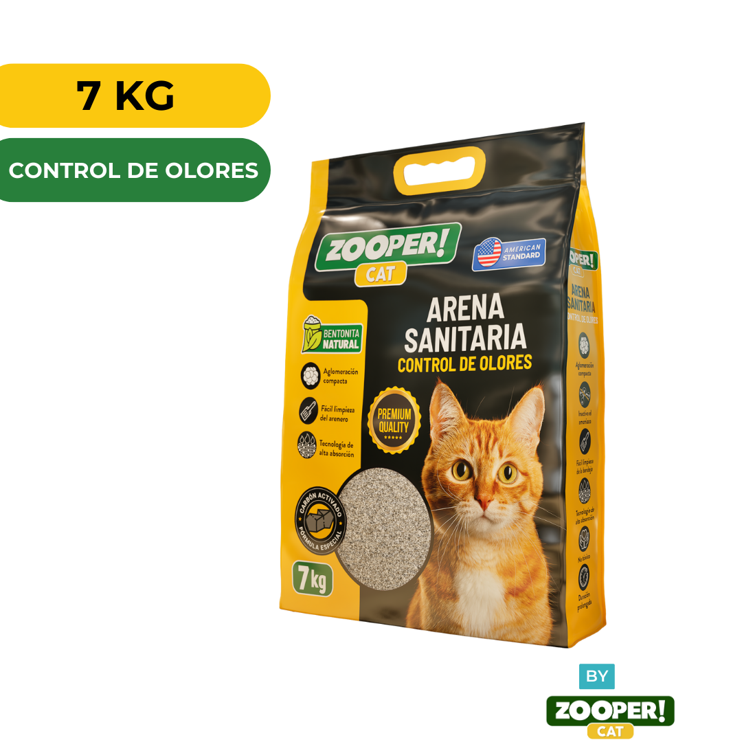 Arena Sanitaria Zooper Cat con Carbon Activado 7 Kilos