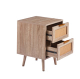 Velador Rattan Nordic 2 Cajones