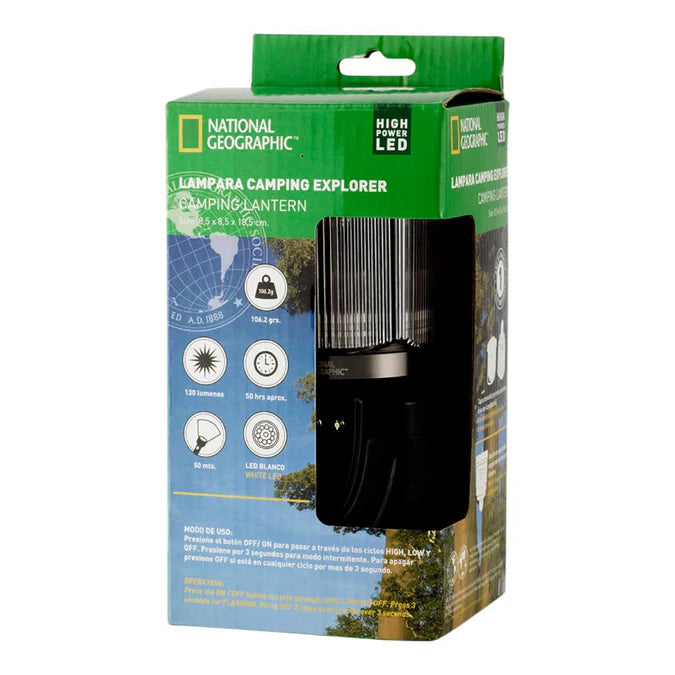 Mini Lampara Camping Negra 130 Lm National Geographic