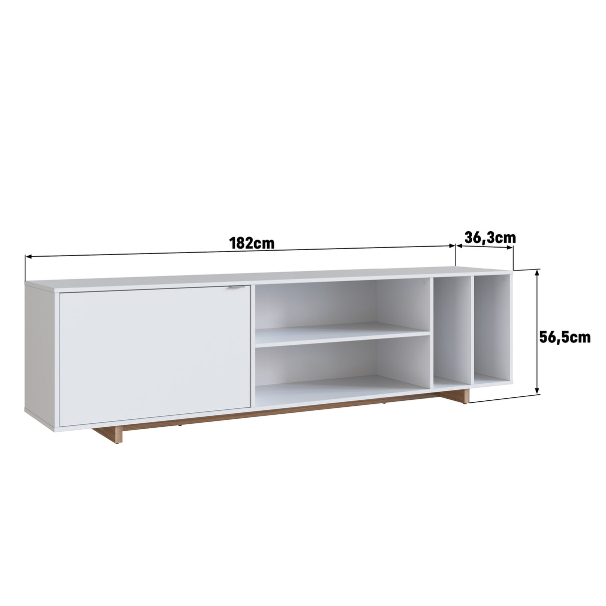 Rack Buffet Nova 1 Puerta 4 Divisiones Blanco B84.087