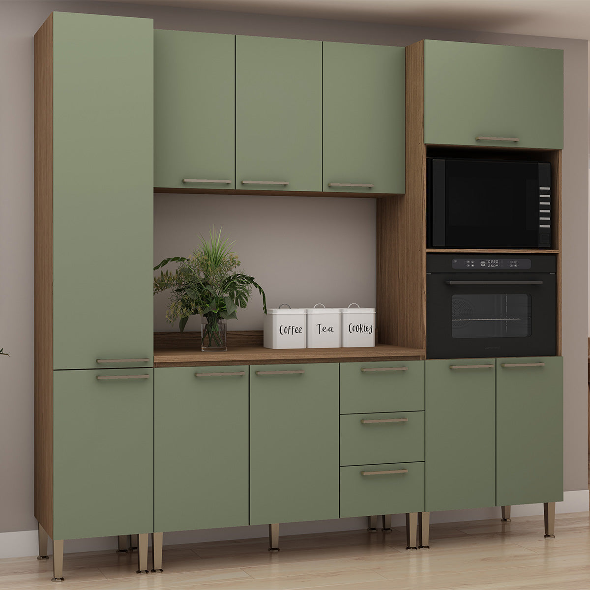 Muebles de Cocina Conecta - Ebano Fosco Alecrim CM0005.01