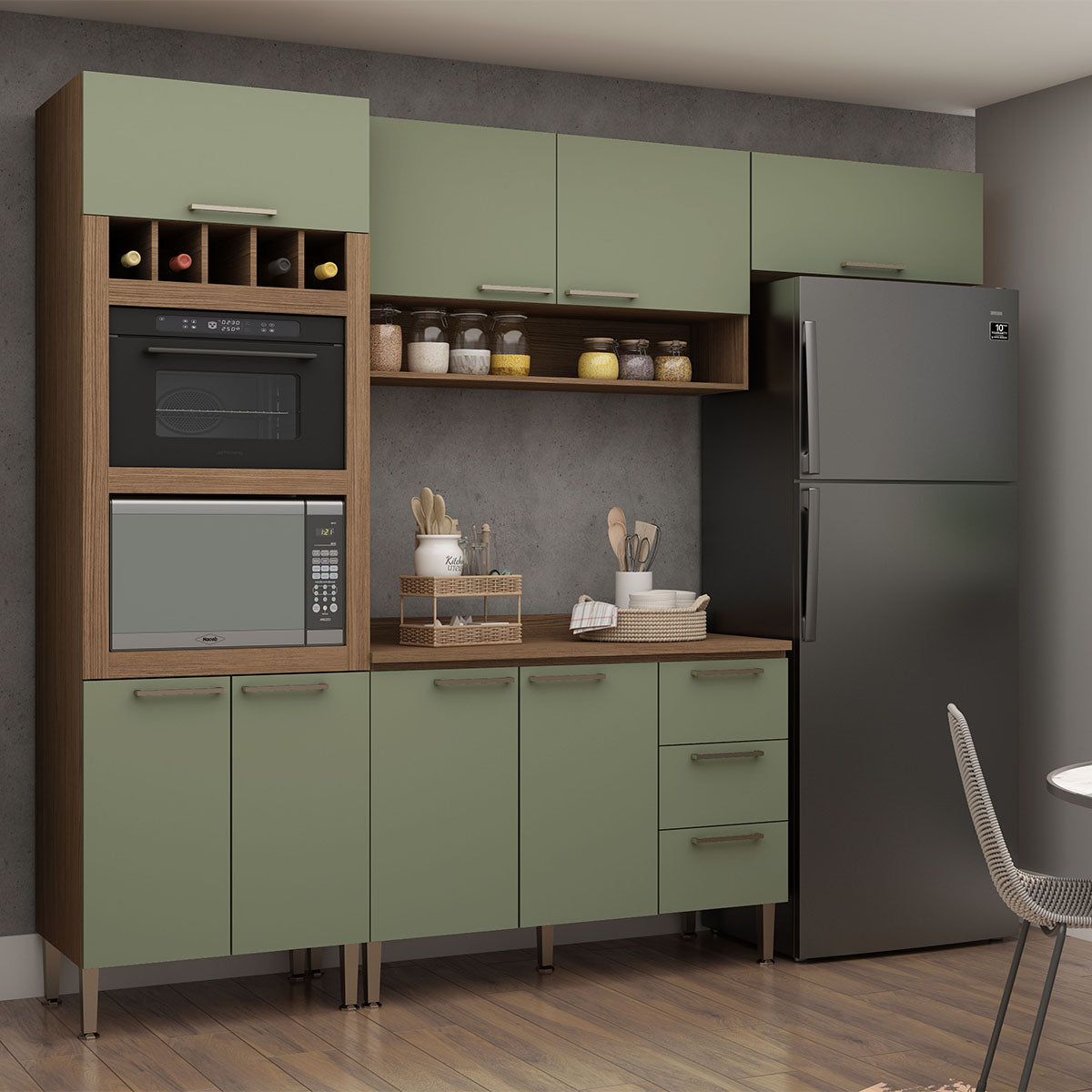 Muebles de Cocina Conecta - Ebano Fosco Alecrim CM0011.01