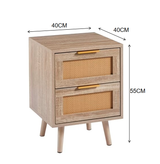 Velador Rattan Nordic 2 Cajones