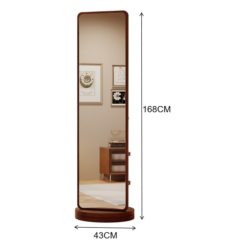 Espejo de Cuerpo Completo con Perchero y Repisas 168 cm