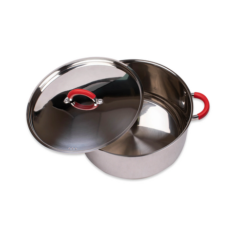 Cacerola acero inoxidable 6 Litros 24 X 12 cms - tapa acero - linea nizza