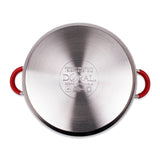 Cacerola acero inoxidable 6 Litros 24 X 12 cms - tapa acero - linea nizza