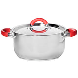 Cacerola acero inoxidable 6 Litros 24 X 12 cms - tapa acero - linea nizza