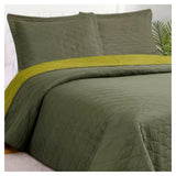 Quilt Bicolor Reversible Masel 1,5 Plazas Olive-Pistacho