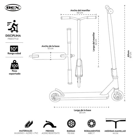 Scooter Freestyle Acrobacia De Salto Profesional Extreme Bex