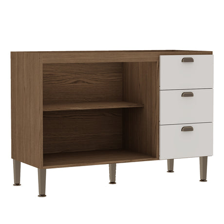 Mueble Base 2 Puertas 3 Cajones de Cocina Conecta -  Ebano Fosco Blanco 1303P.0001