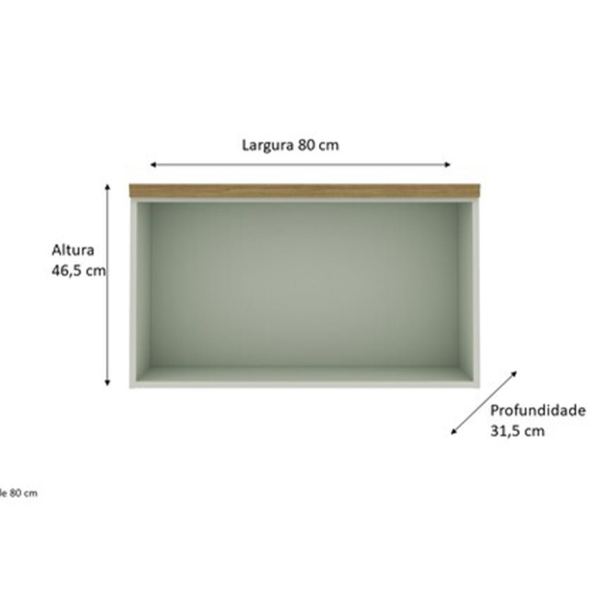 Mueble Mural Aéreo 800 Verde Menta 1 Puerta Studio 1508