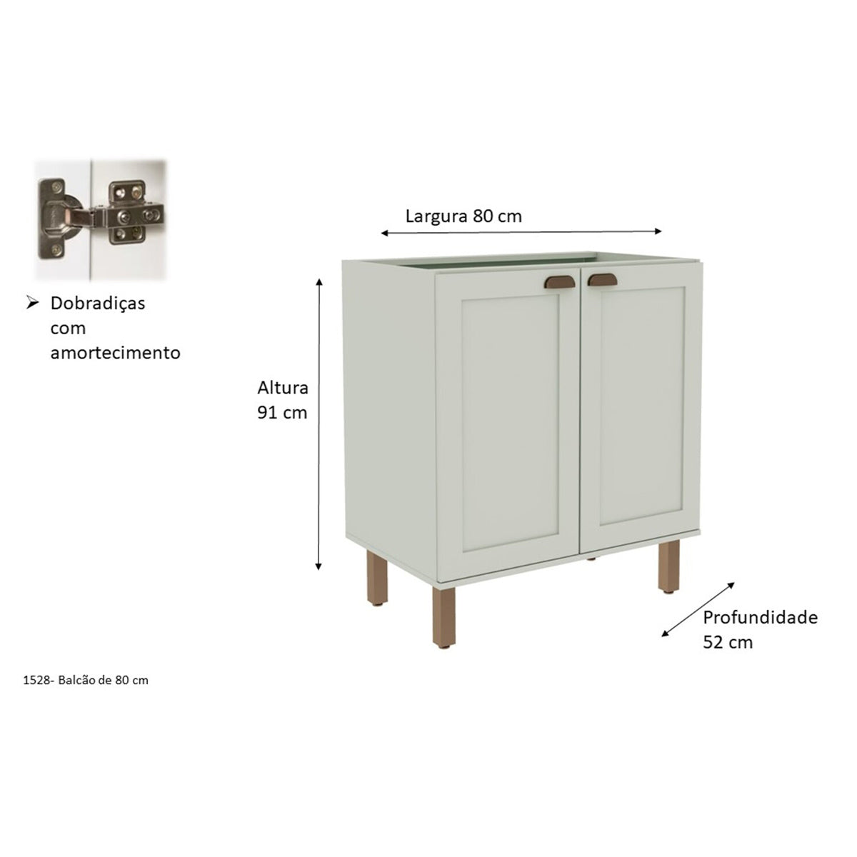 Mueble Base 800 Verde Menta 2 Puertas Studio 1529