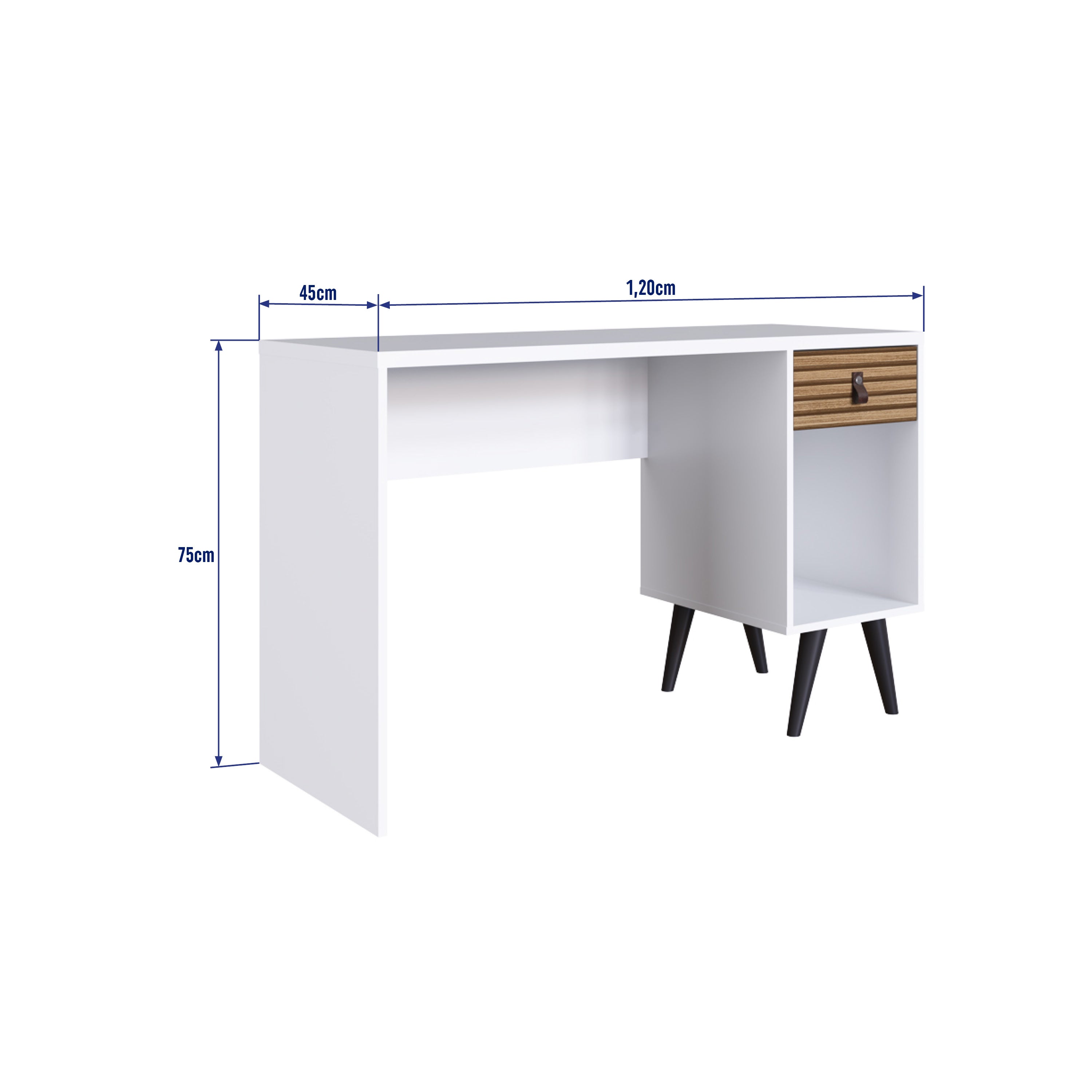 Escritorio amber 1 cajón 1 gaveta blanco 3007
