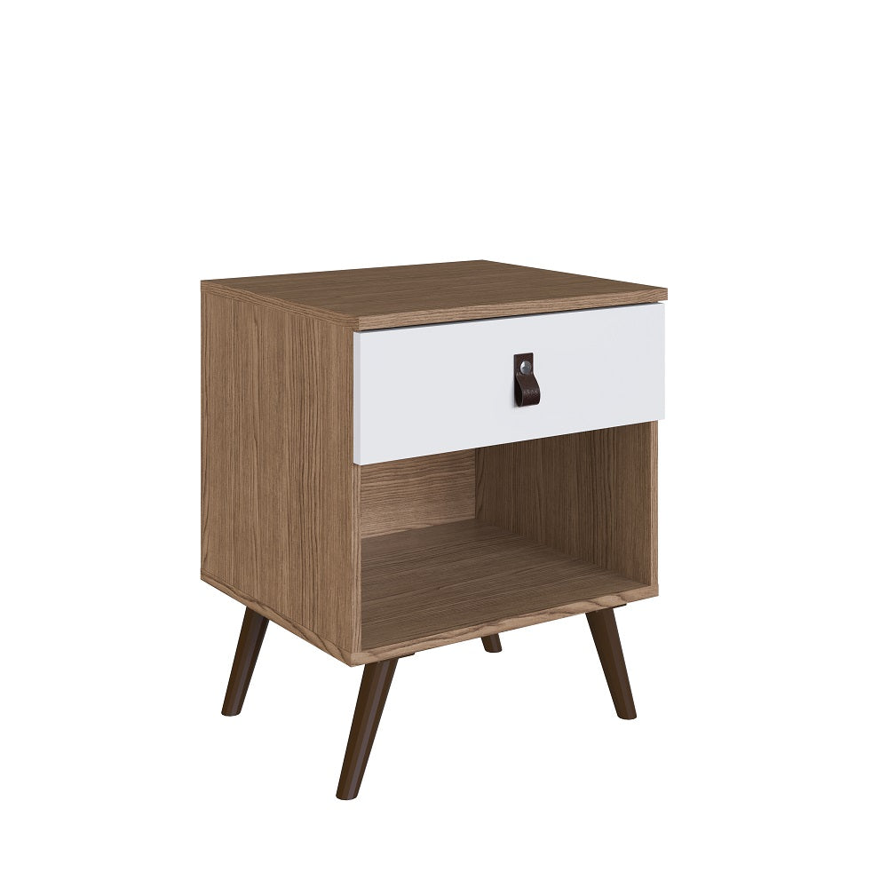 Velador ébano blanco 1 cajón