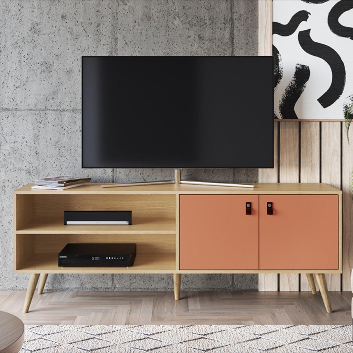 Rack TV Amber 160 2 Puertas Orange